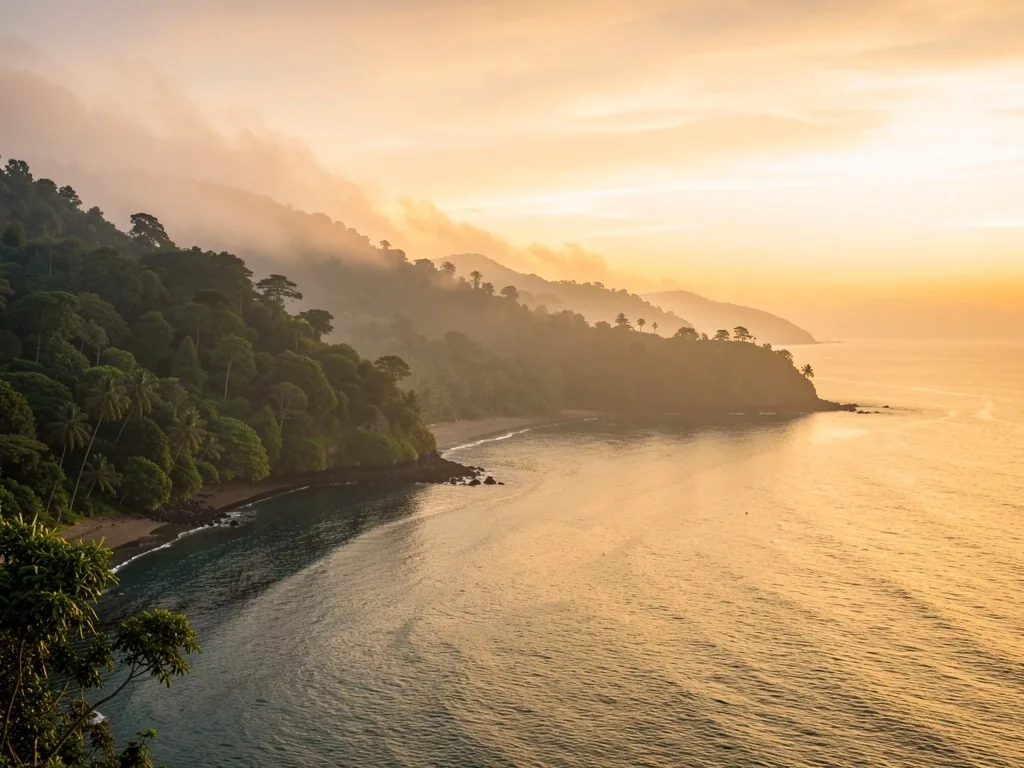 Indonesian archipelago landscape at dawn