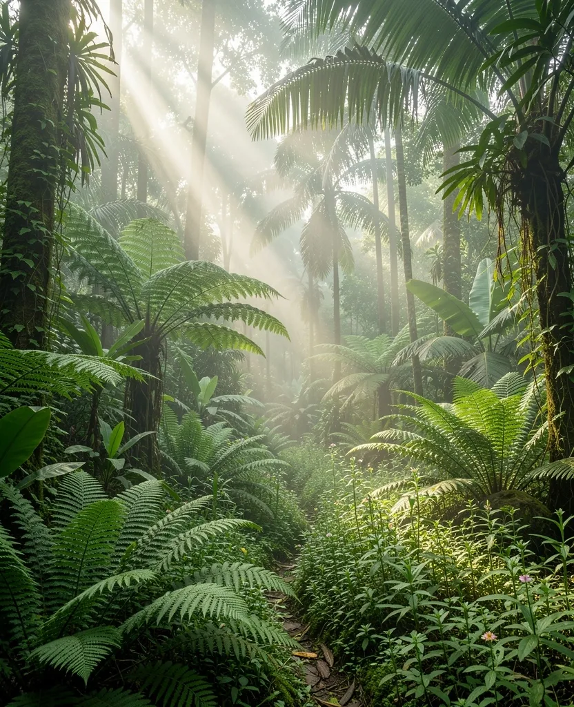 Indonesian tropical botanical garden
