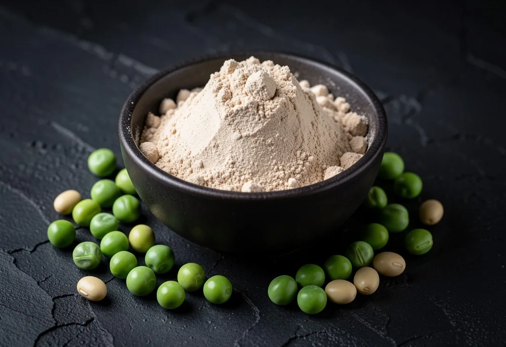 Plant-based protein powder with peas and soy
